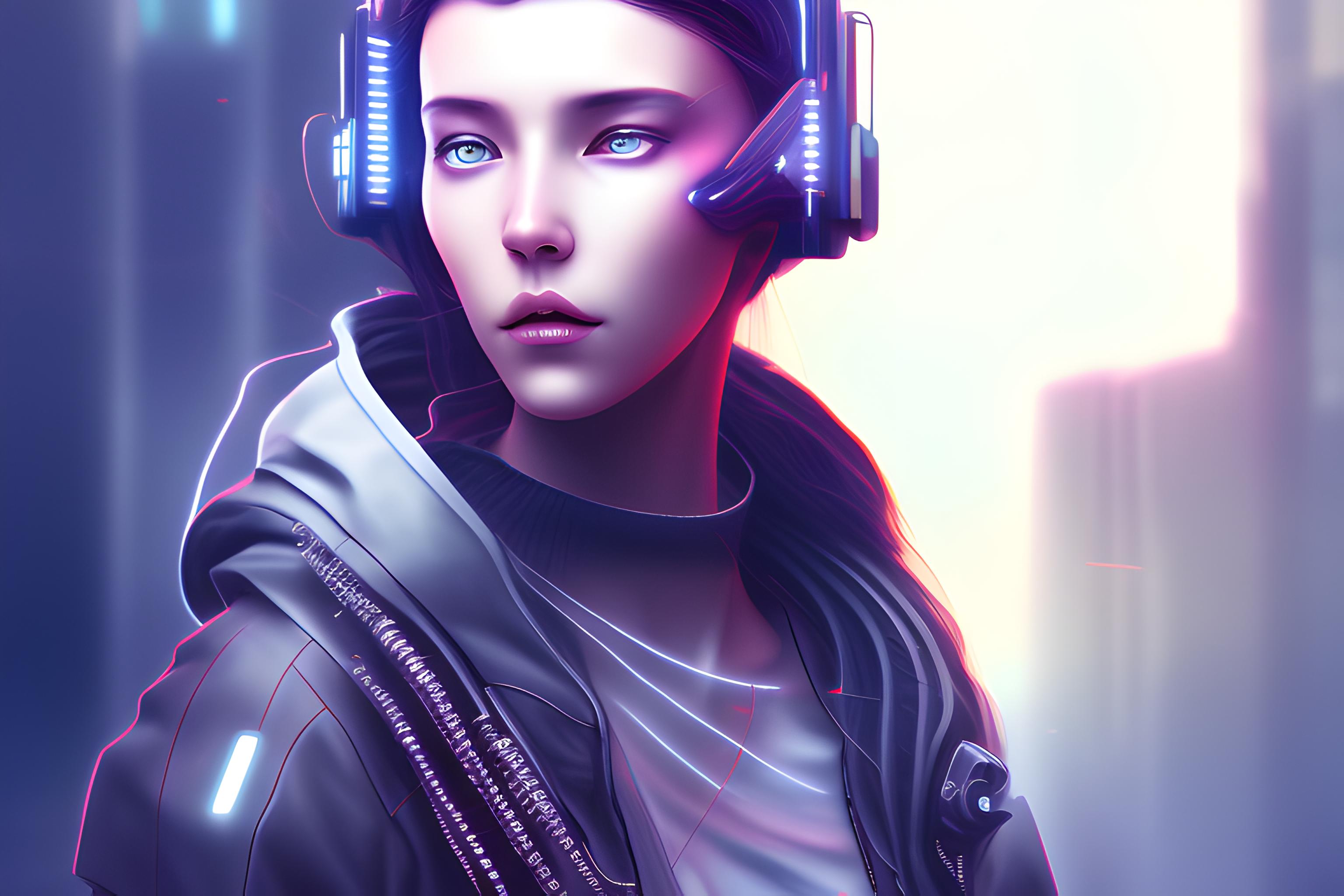 Girl Wearing Headphones Cyberpunk Wallpapers - Girl Wallpapers